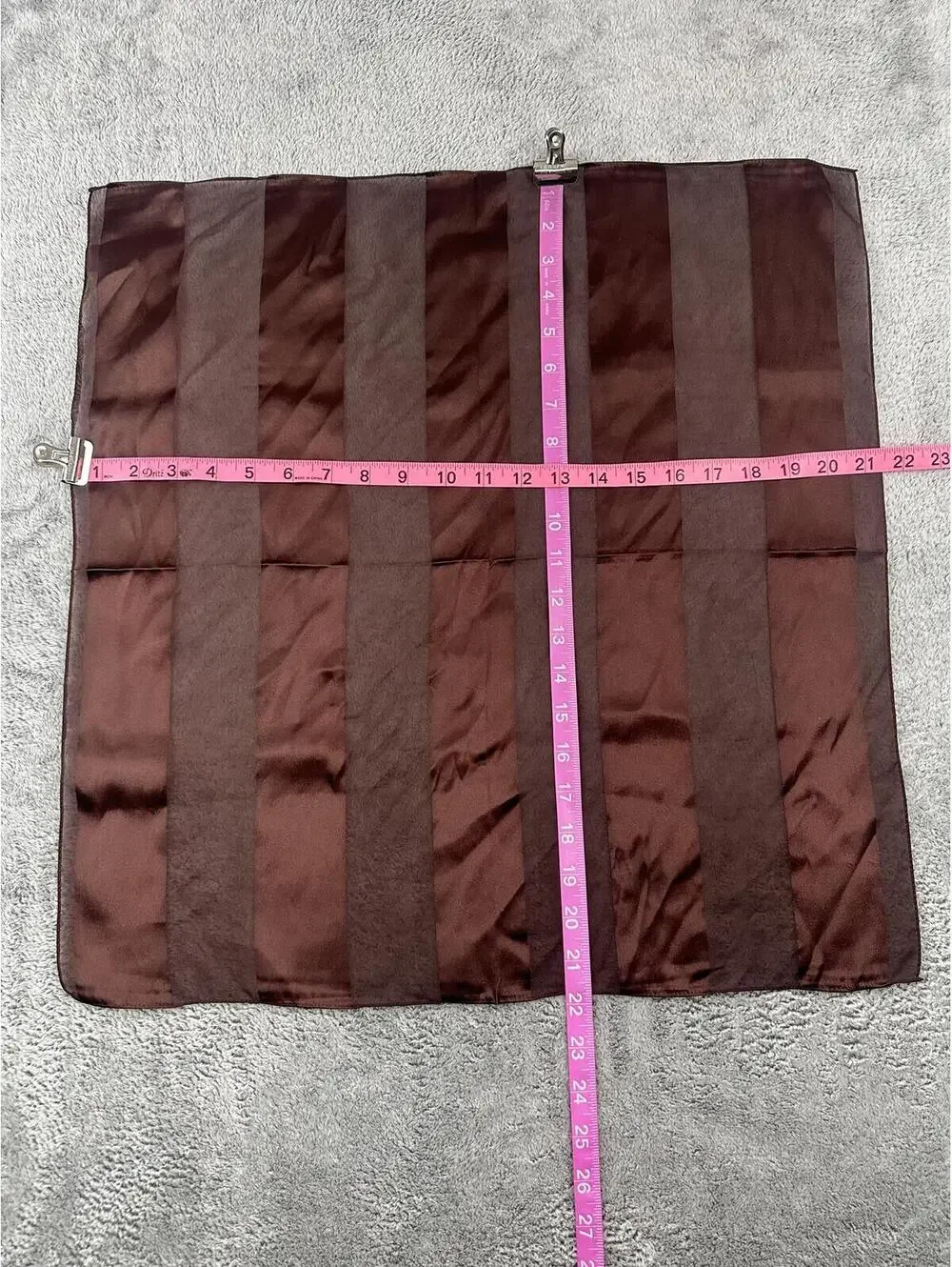 Elegant Brown Satin Scarf Accessory
